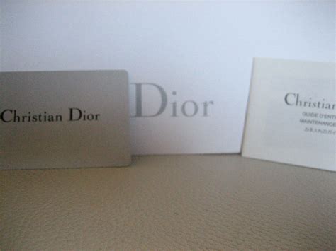 carte d'authenticite dior